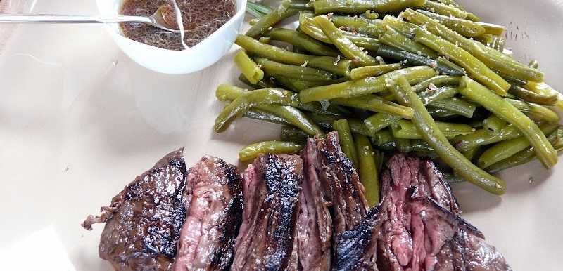 Onglet de boeuf et sauce yakitori