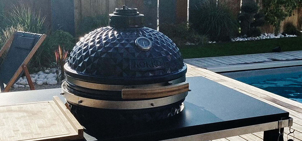 Chariot desserte en métal pour kamado Kokko