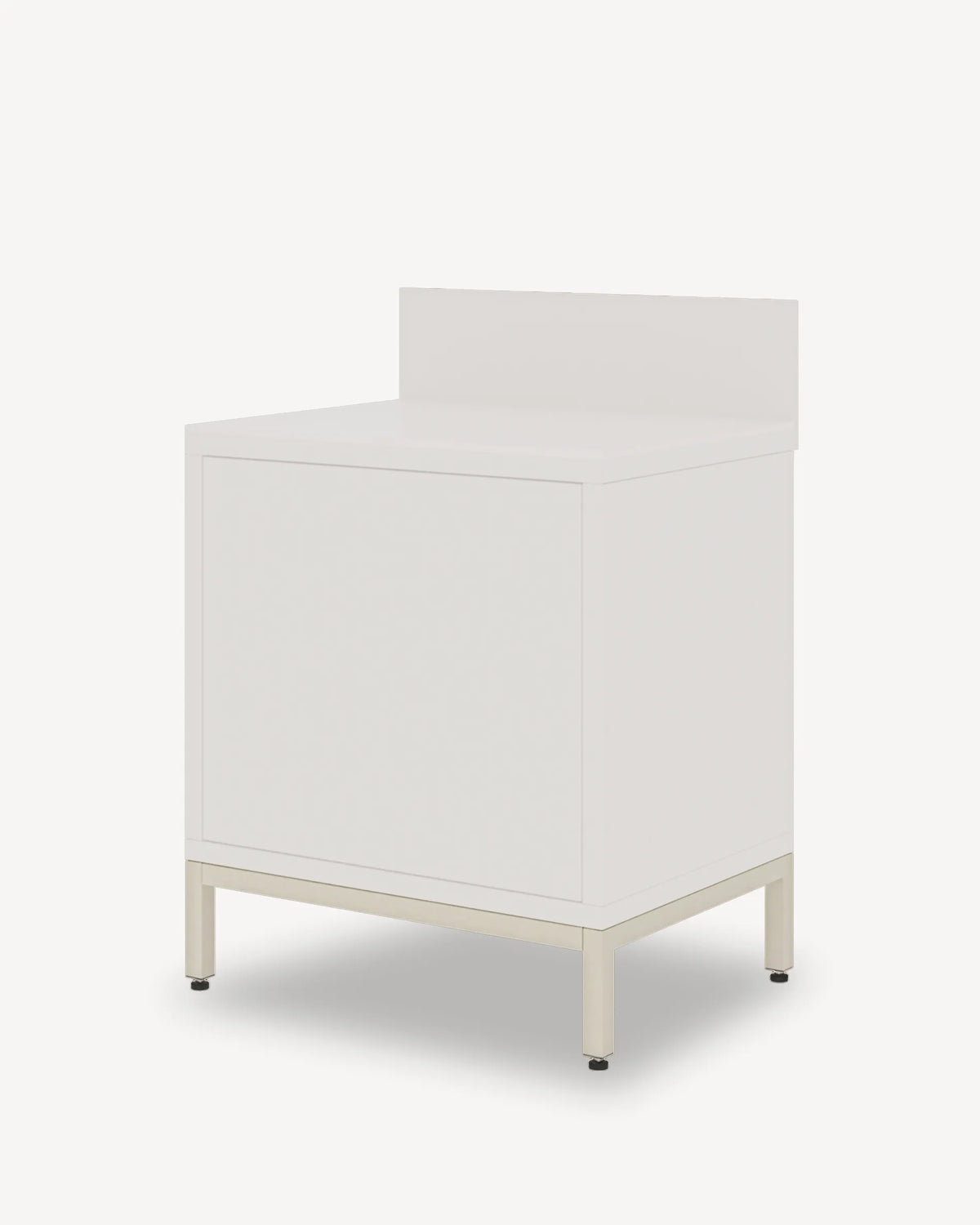 Cream beige PILOTIS base structure, metal legs, overall view