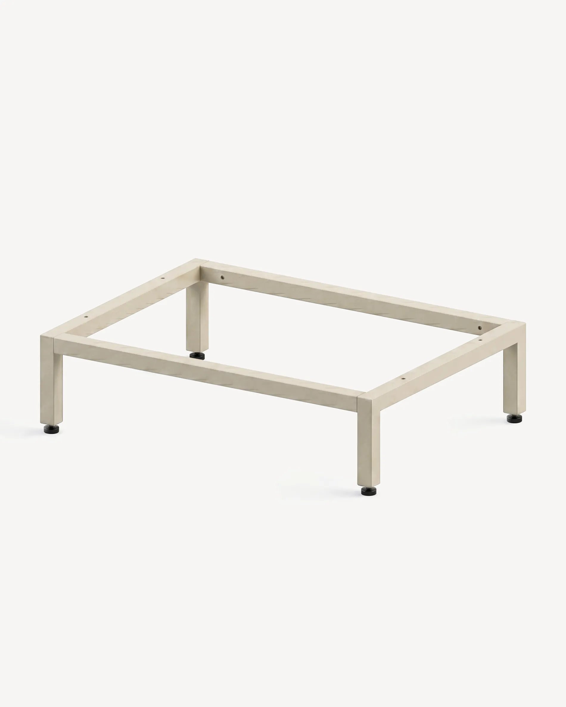 Cream beige PILOTIS base structure, corner assembly detail