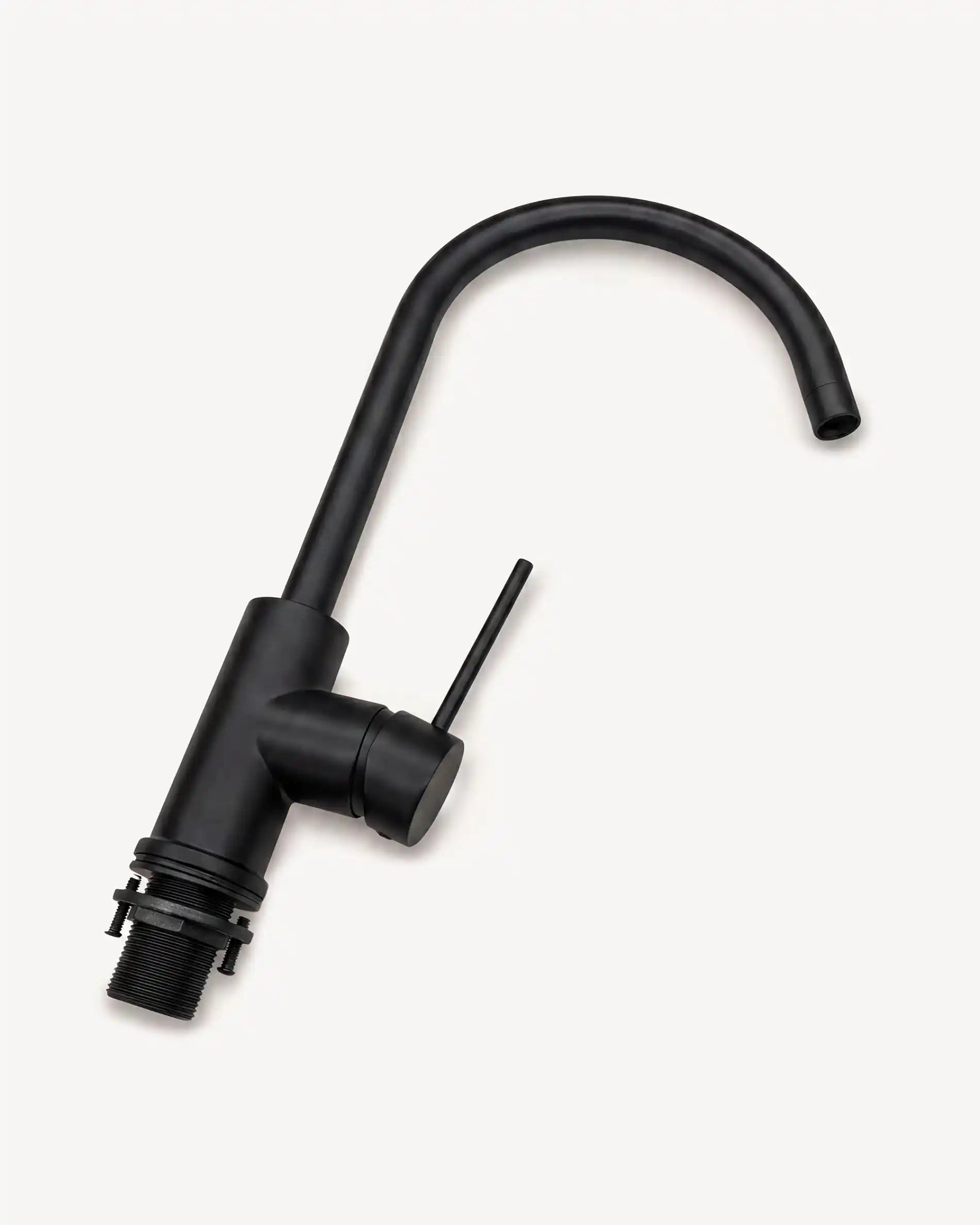 Matte black PILOTIS tap, side view