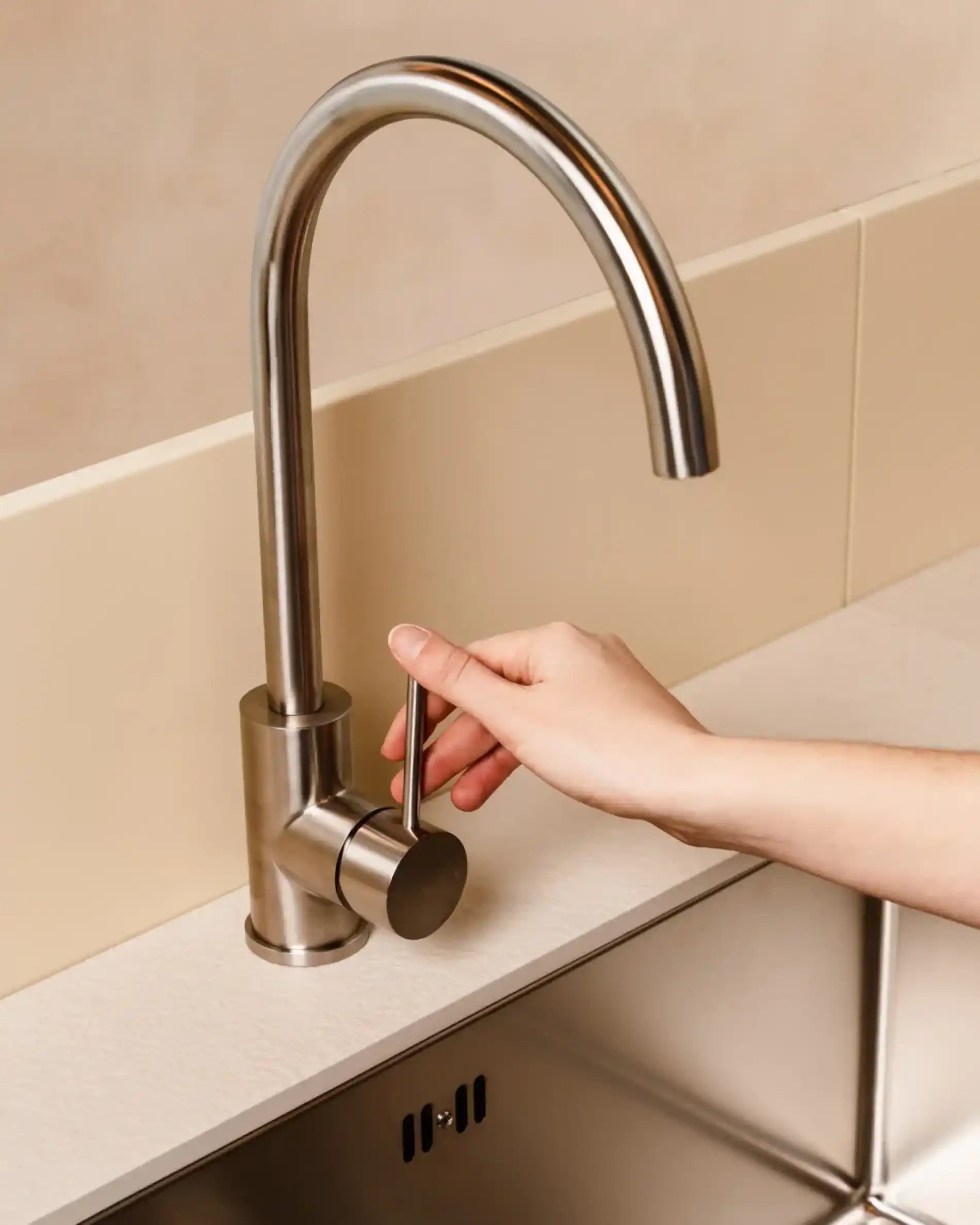PILOTIS chrome-finish tap for sink module, product view