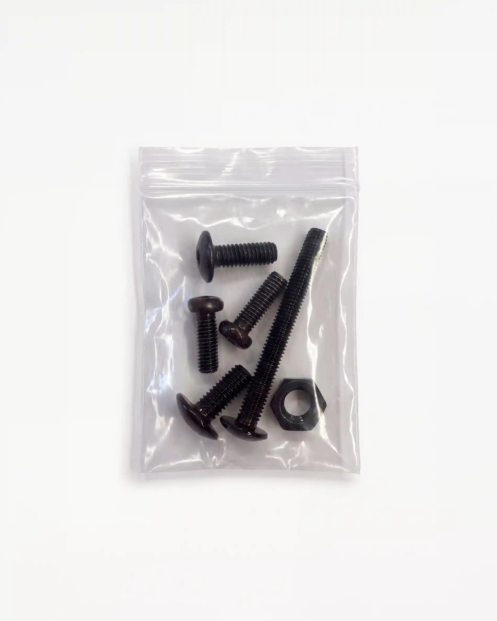 Bag of black domed head screws and hex nuts, PILOTIS screw kit