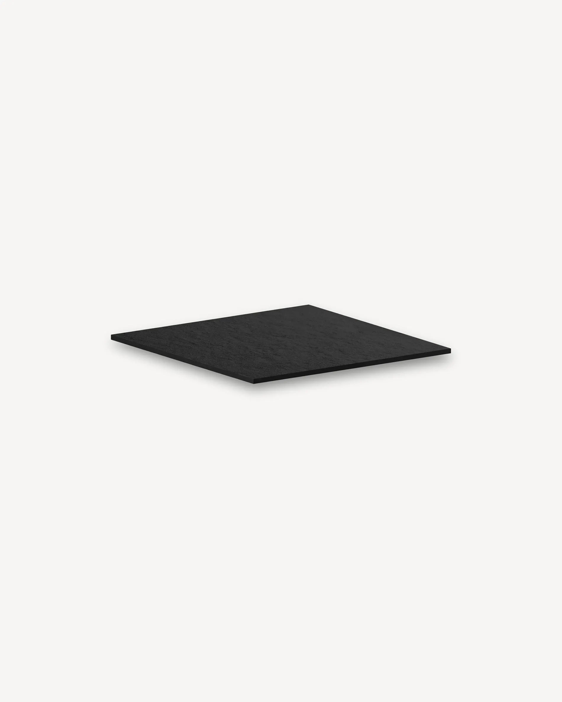 Black slate-effect corner tray PILOTIS, isolated packshot on white background