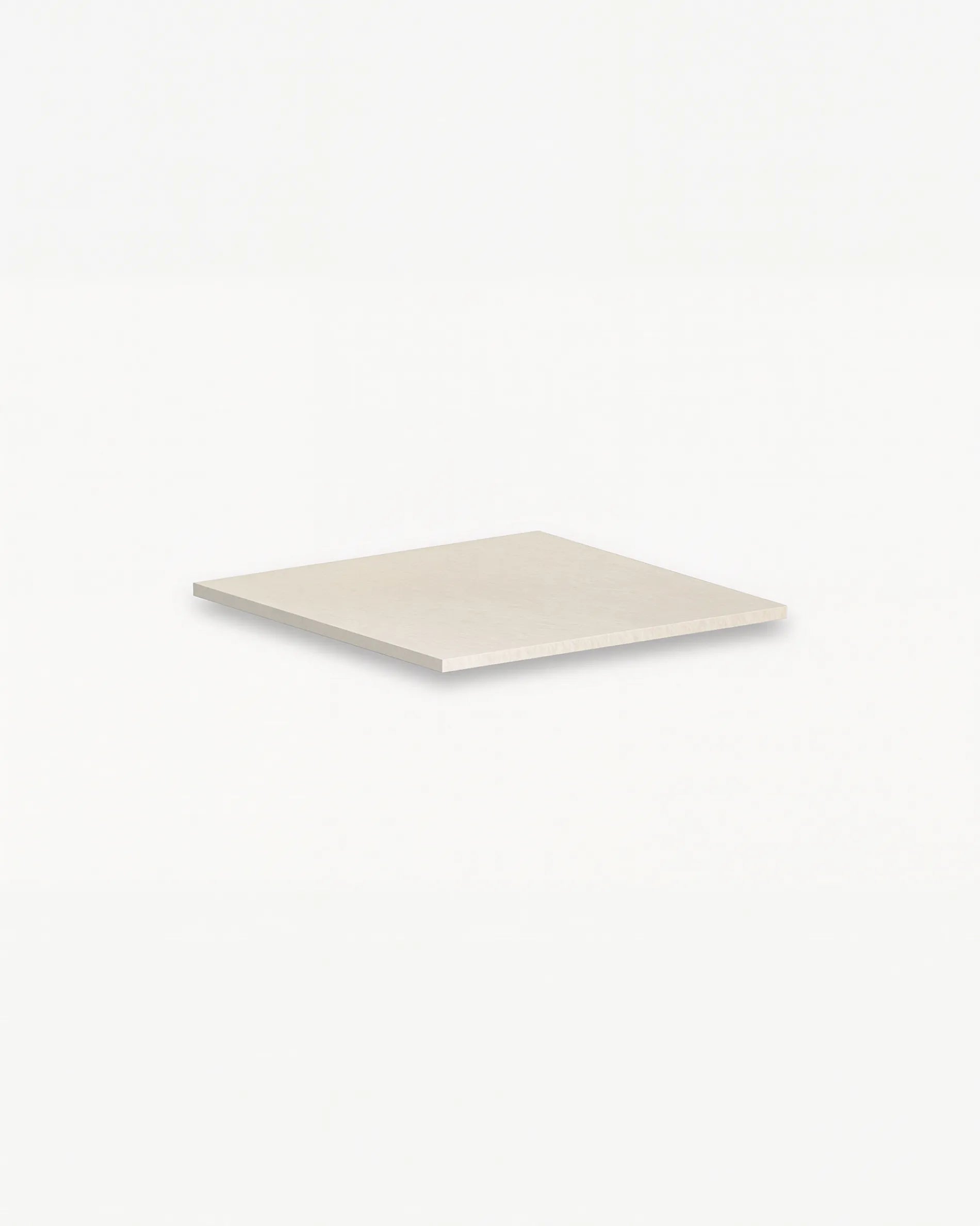 Cream beige corner shelf PILOTIS, isolated packshot on white background