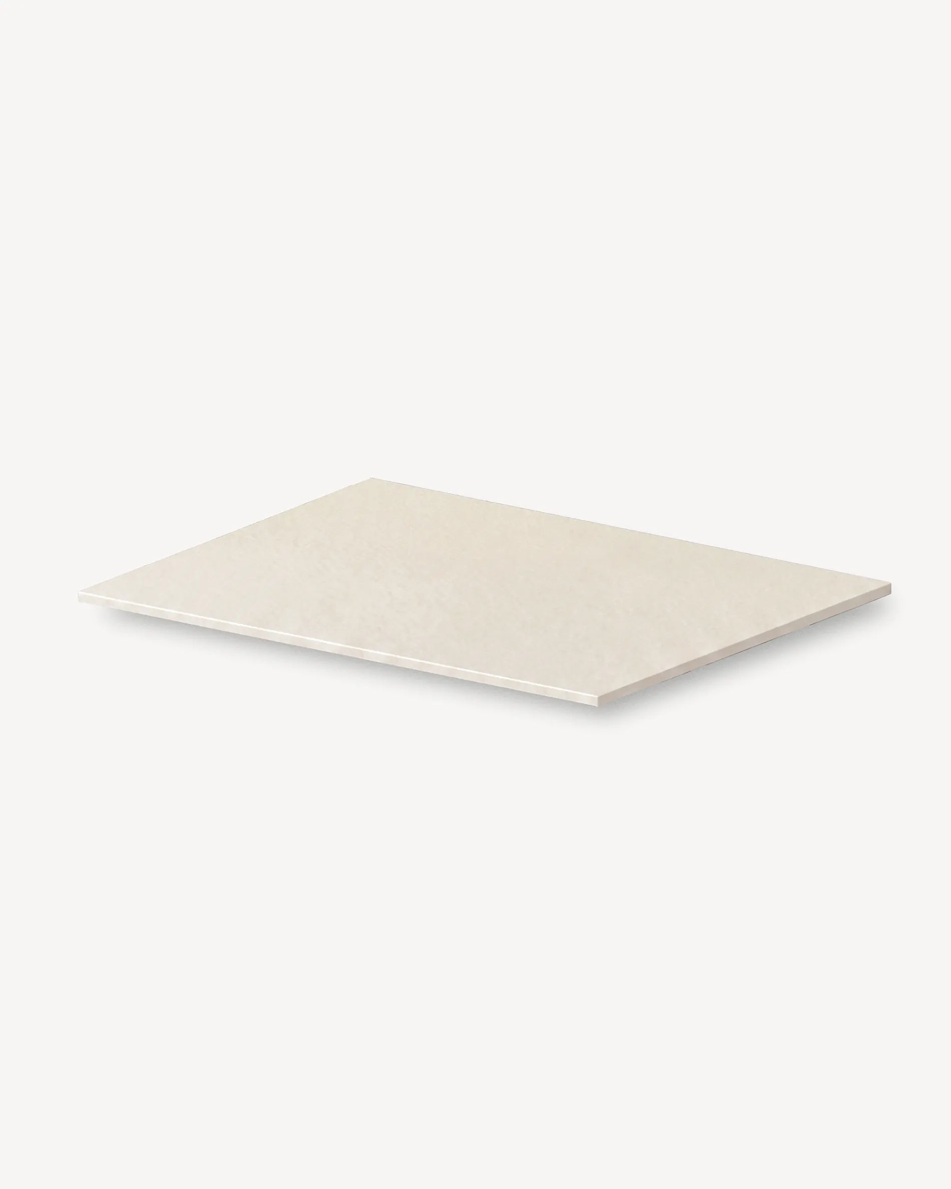 Beige cream tray for Kamado PILOTIS module with cut-out for barbecue, isolated packshot on white background