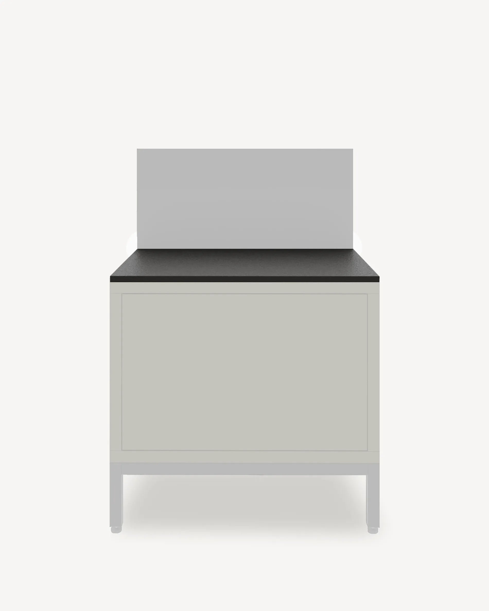 PILOTIS Plancha Module Base with Black Top and Grey Front, packshot on white background