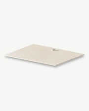 Beige cream tray for Plancha PILOTIS module with cut-out for plancha, isolated packshot on white background