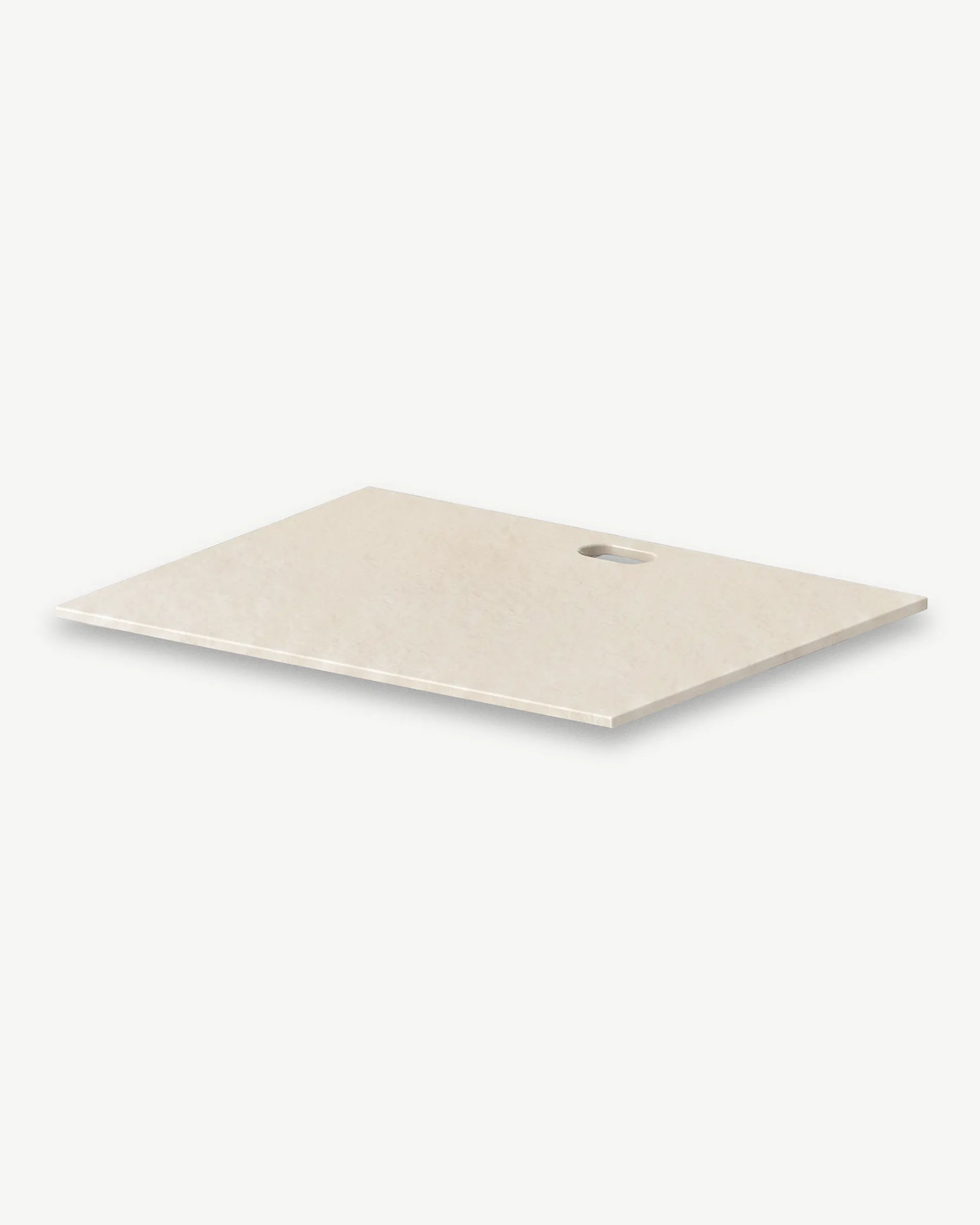Beige cream tray for Plancha PILOTIS module with cut-out for plancha, isolated packshot on white background