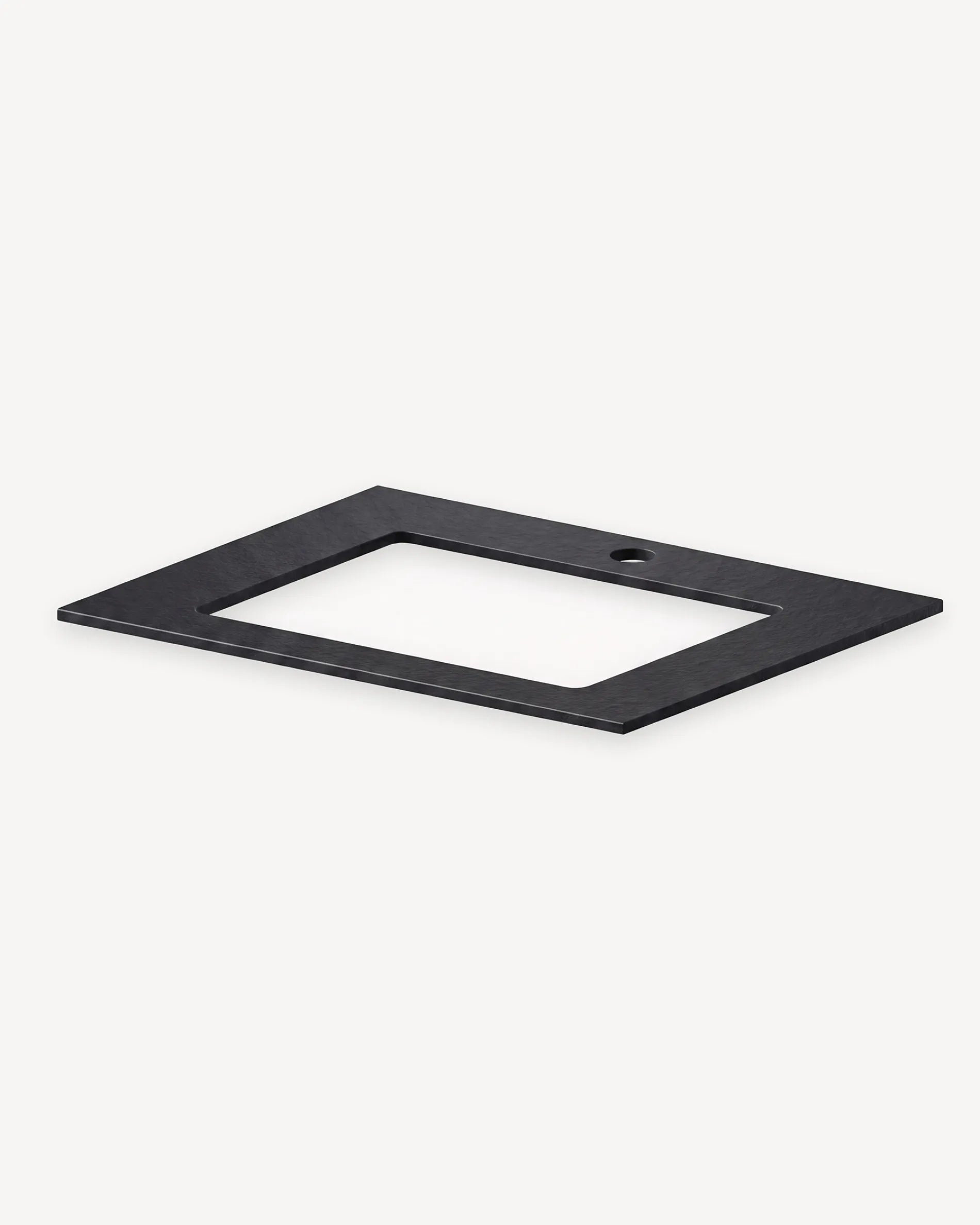 Black tray frame for PILOTIS Sink Module with cut-out for basin, isolated packshot on white background