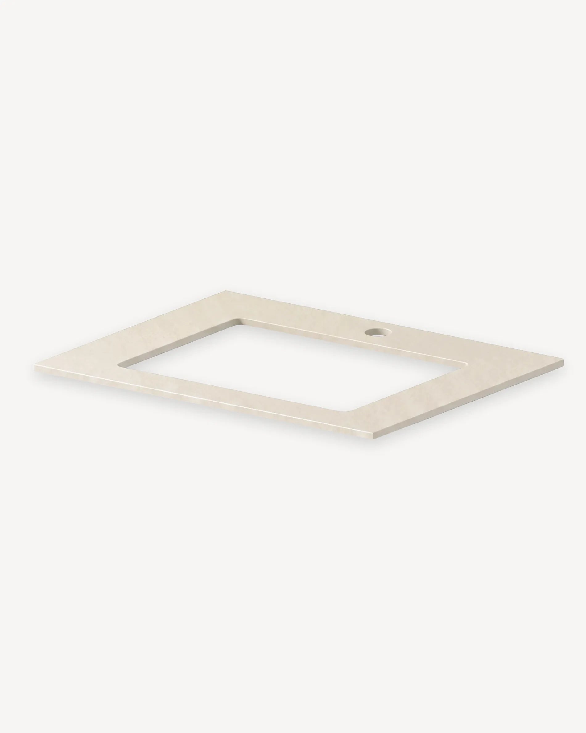 Beige cream frame for the PILOTIS Sink Module tray with cut-out for basin, isolated packshot on white background