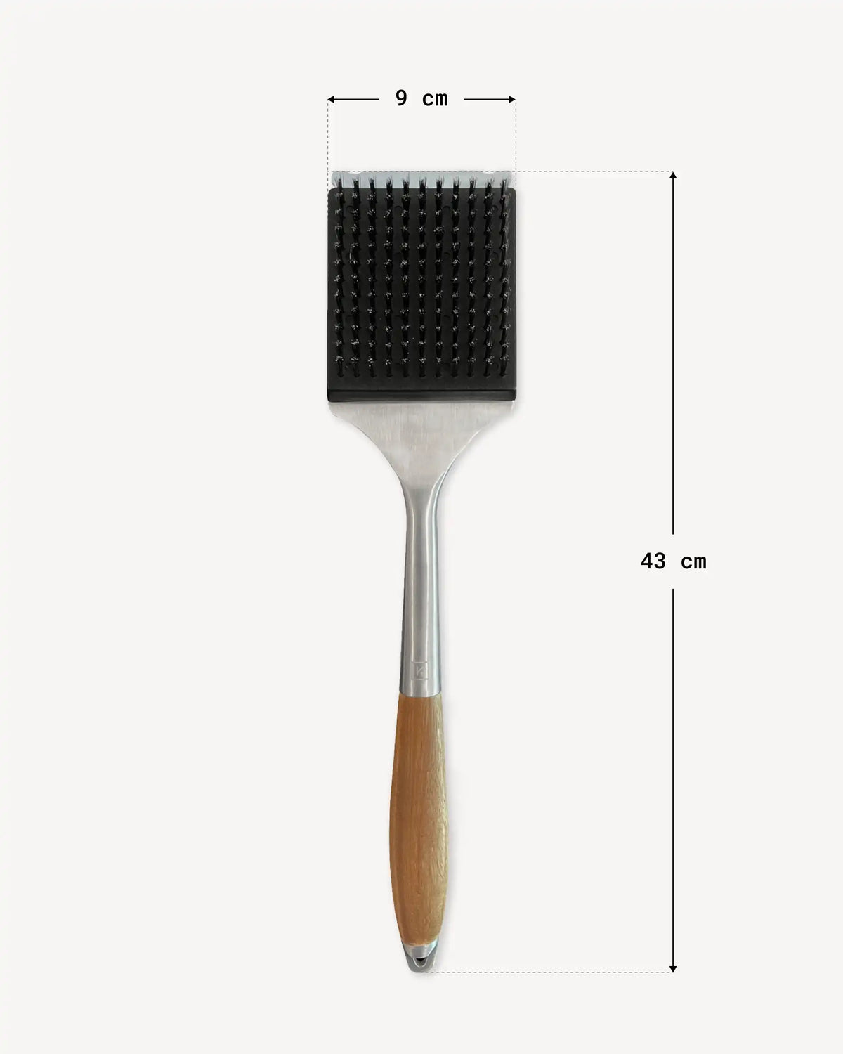 Dimensions of the Kokko stainless steel and acacia brush