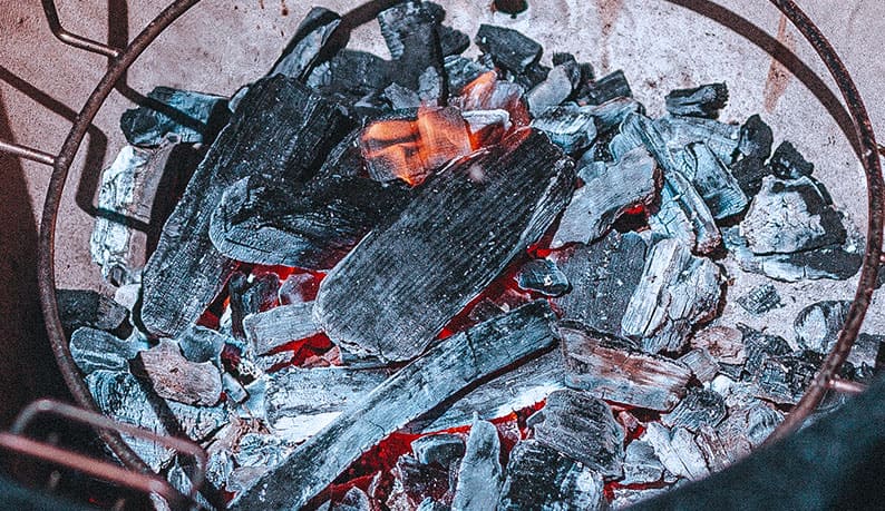 Glowing charcoal