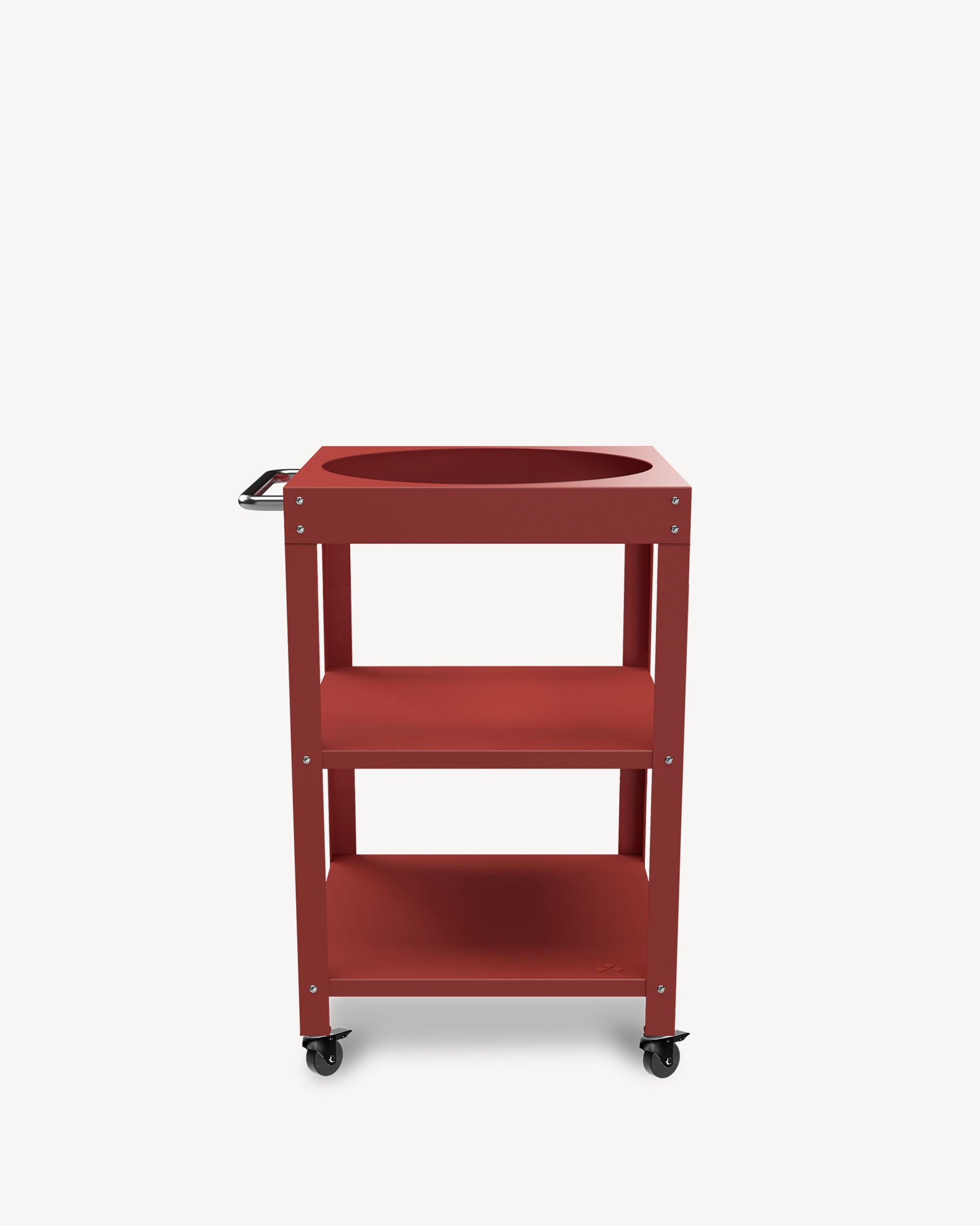 Red metal side table for Kokko L 18''