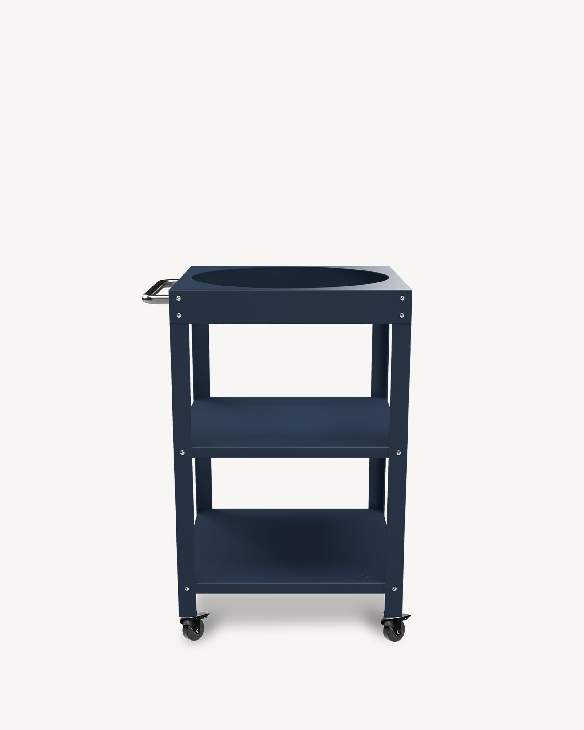 Navy blue metal side table for Kokko L 18''