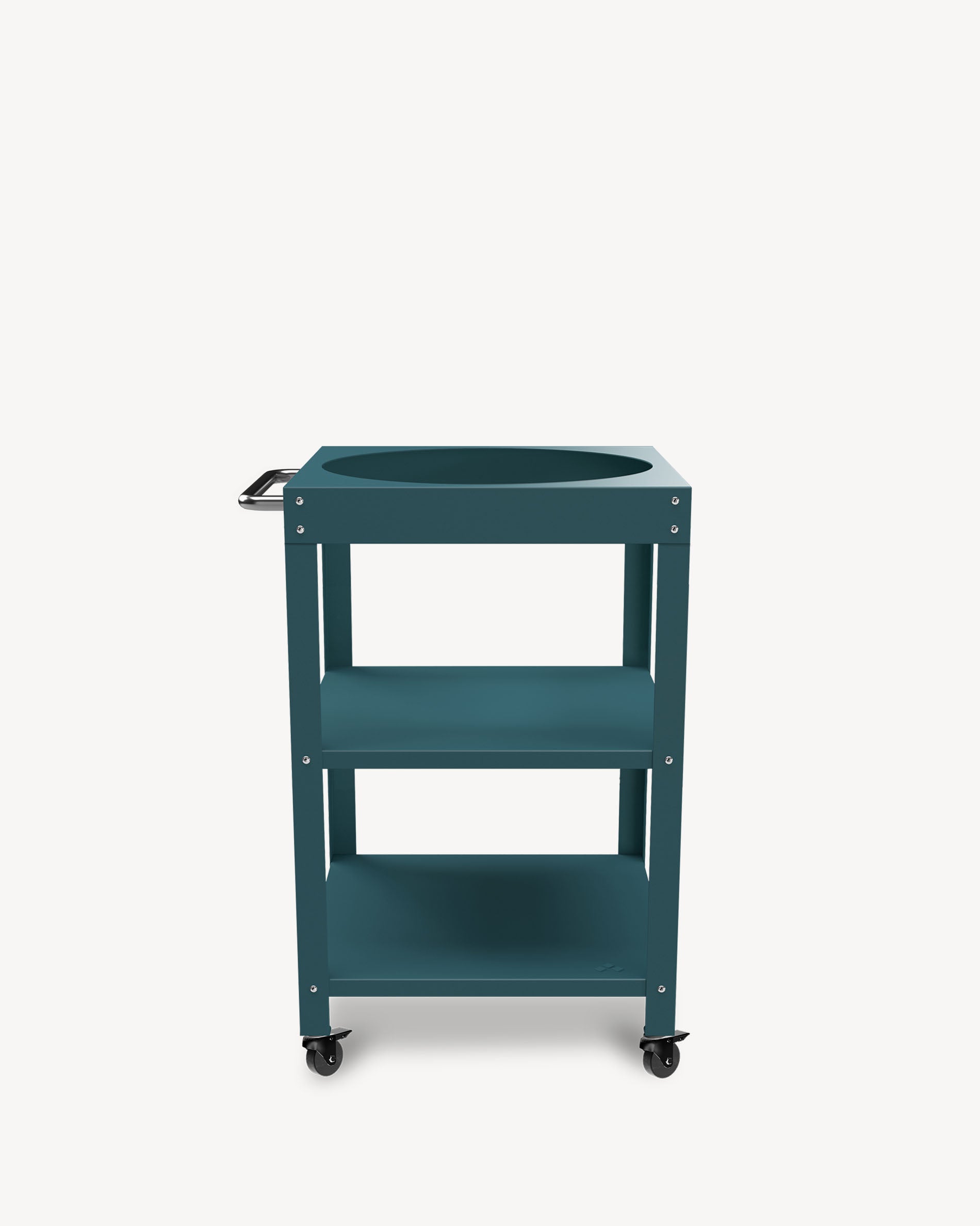 Ocean blue metal side table for Kokko L 18''