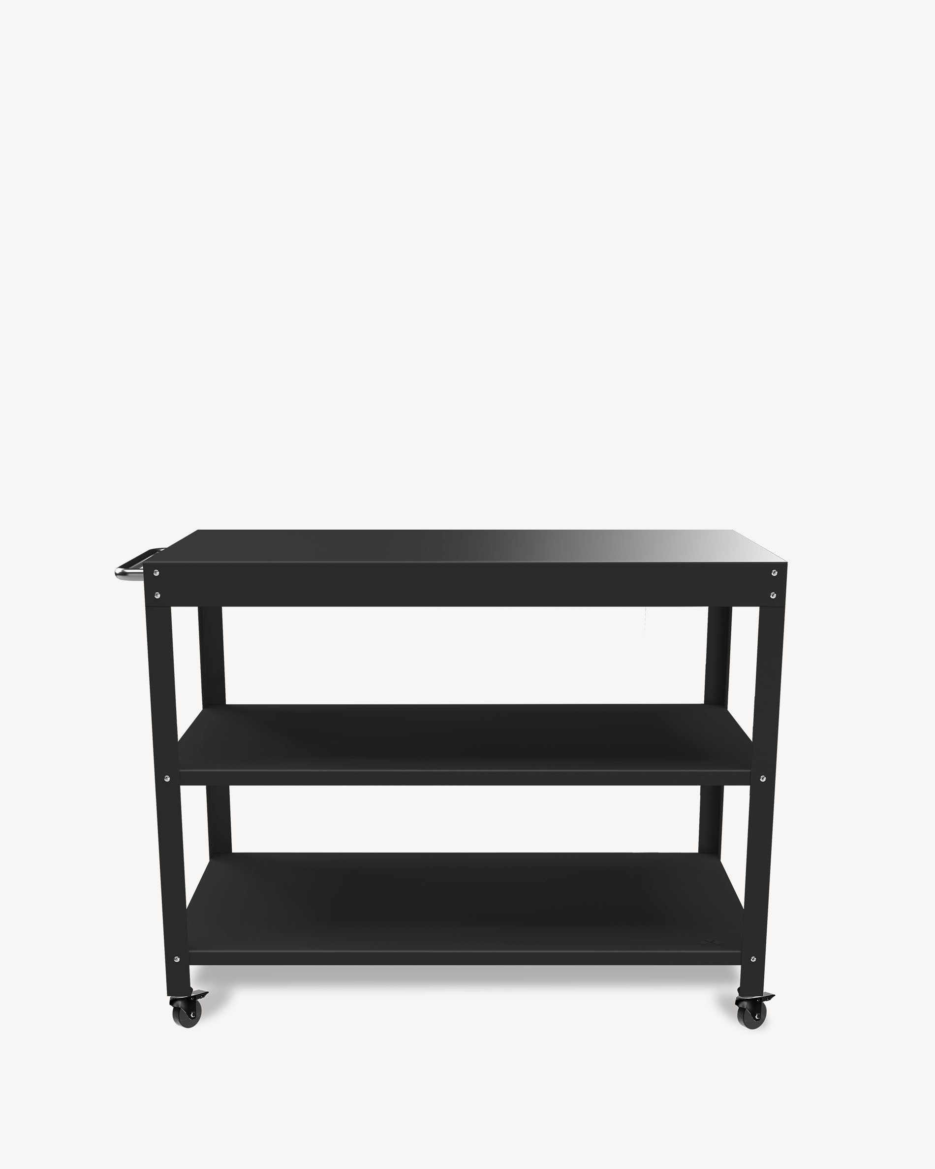 Metal side table with shelf