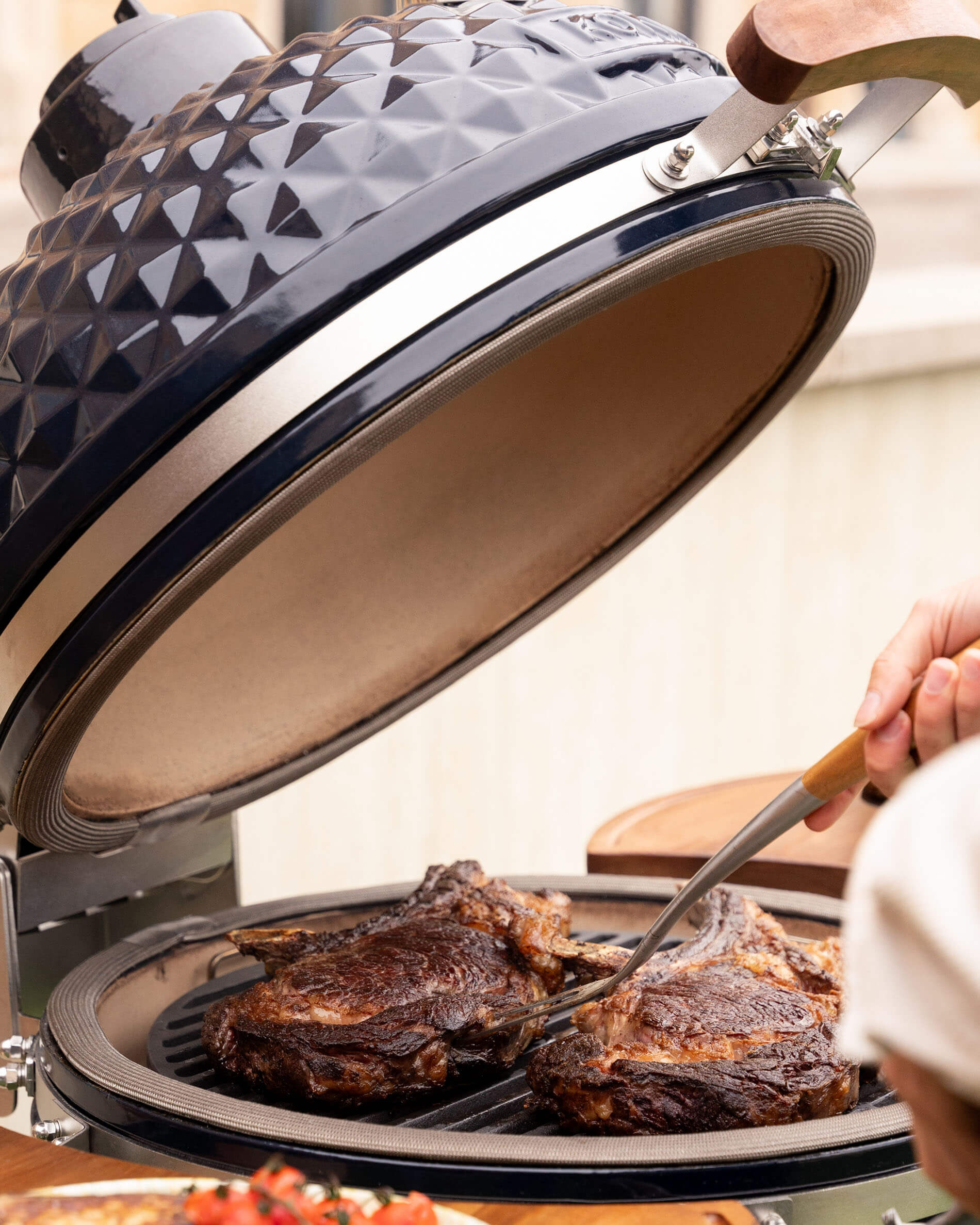 Cast iron grill and prime rib