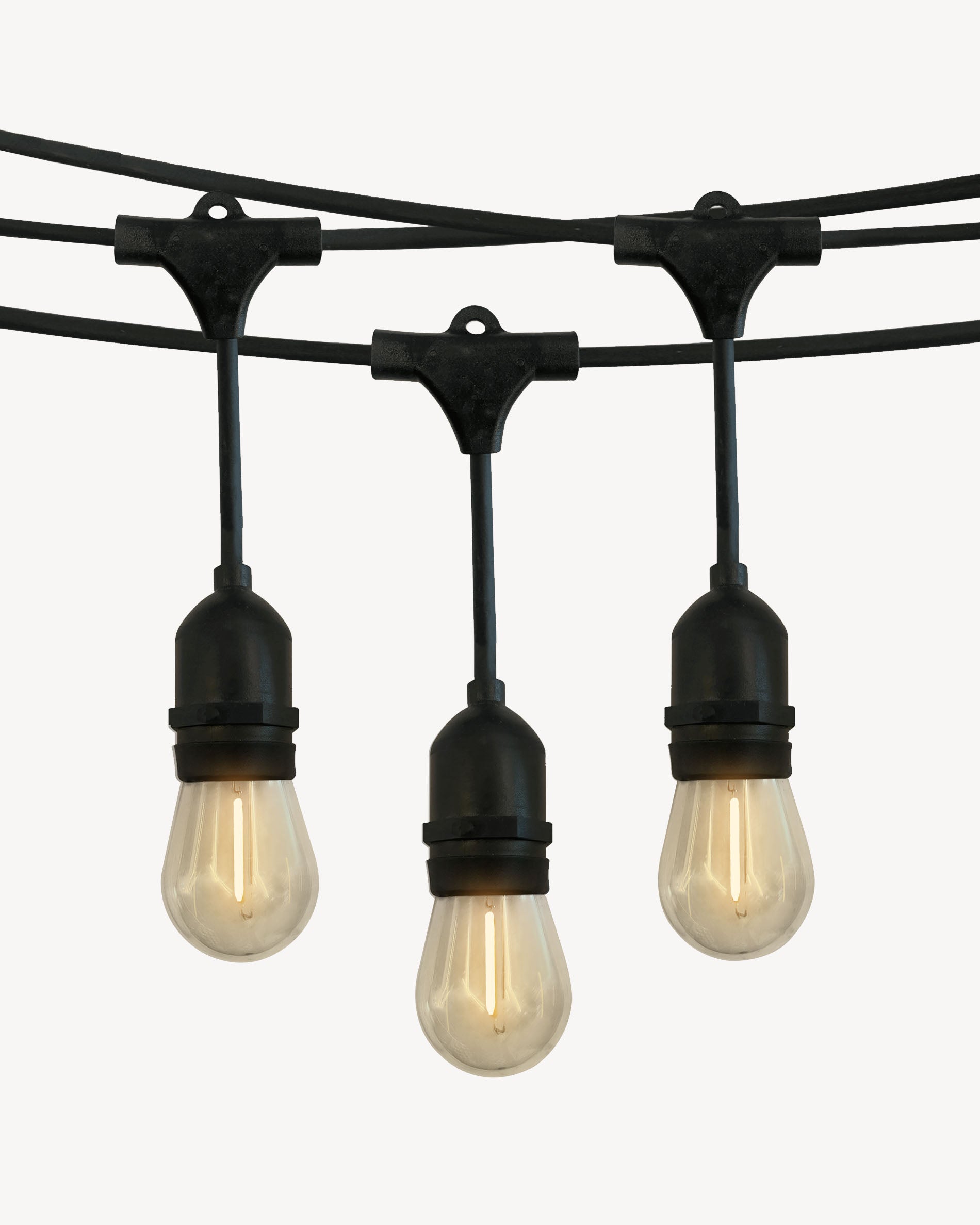 Filament drop string lights