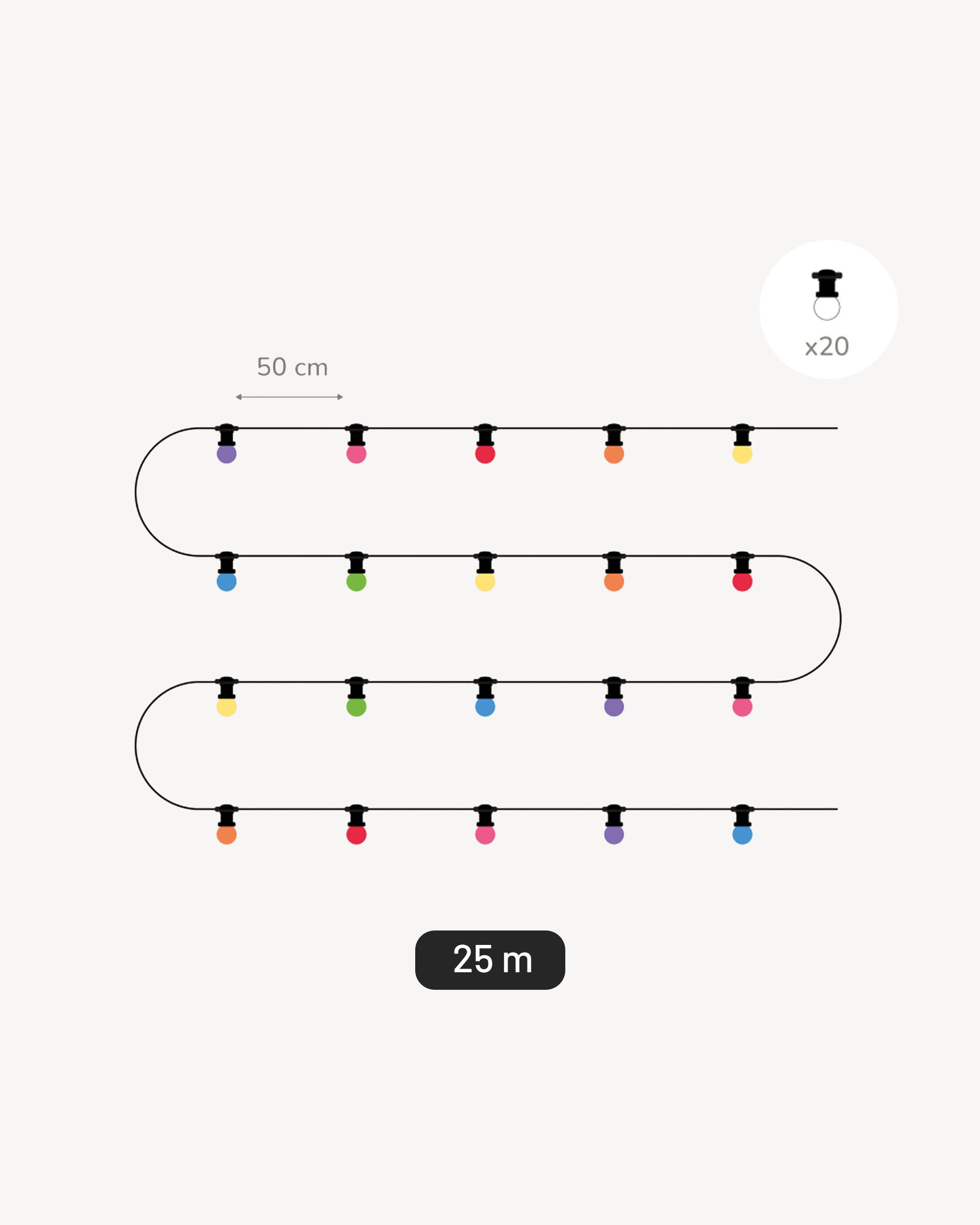 Multicolored string lights