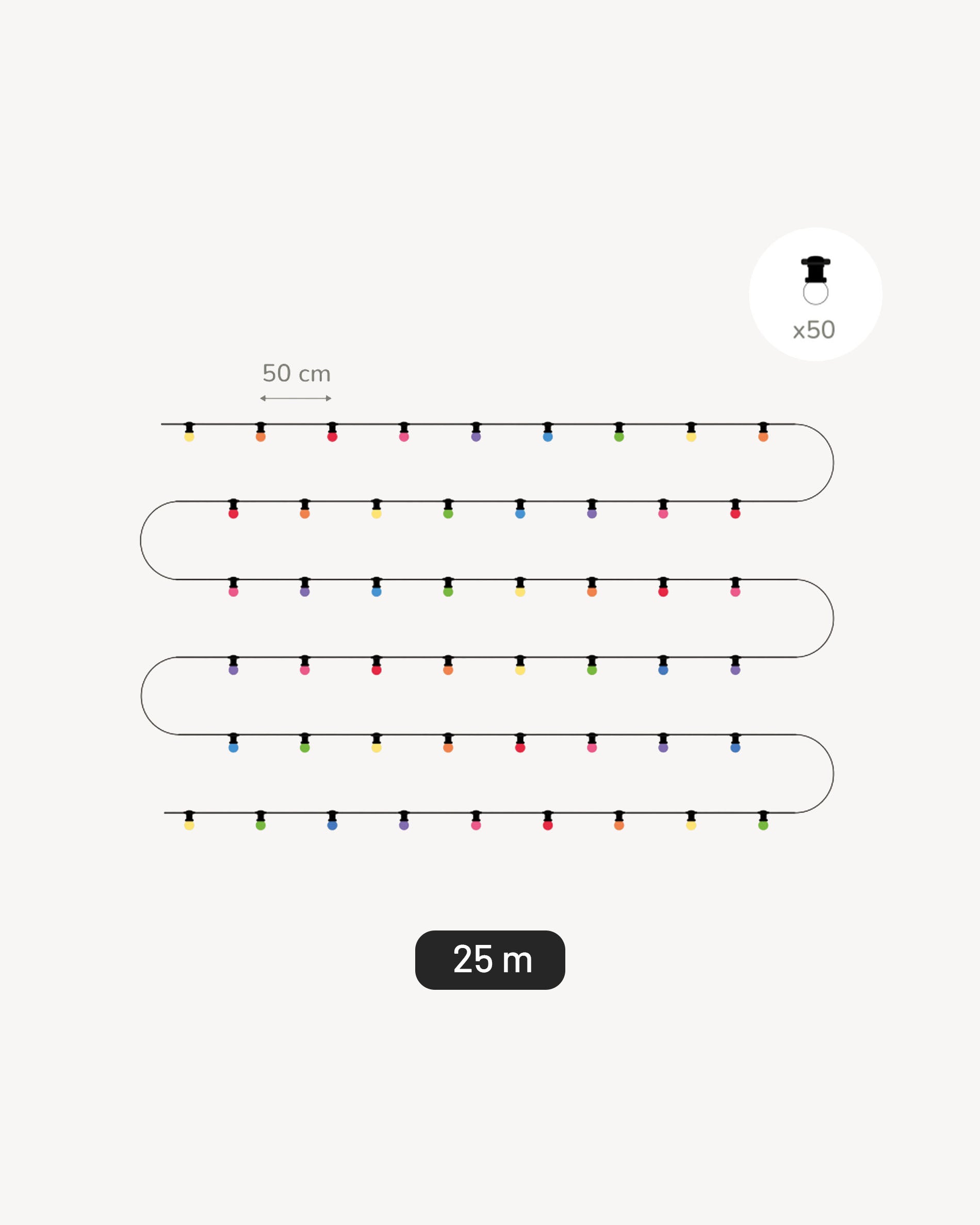 Multicolored string lights