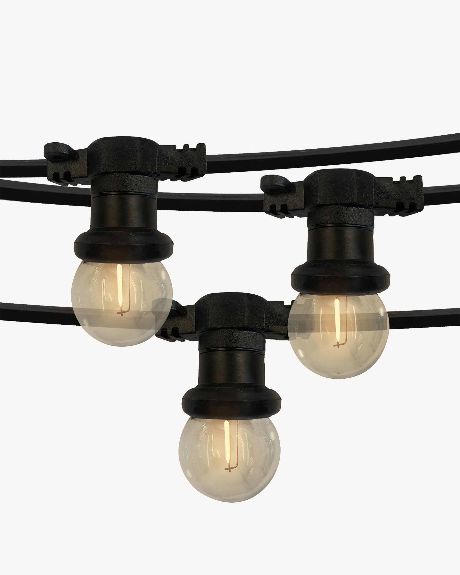 Round filament string lights