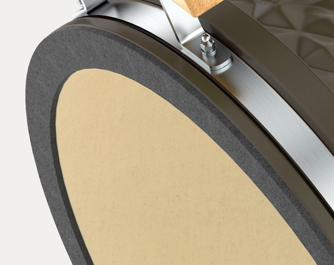 Joint en feutre assurant l’étanchéité du couvercle du kamado Kokko XL.