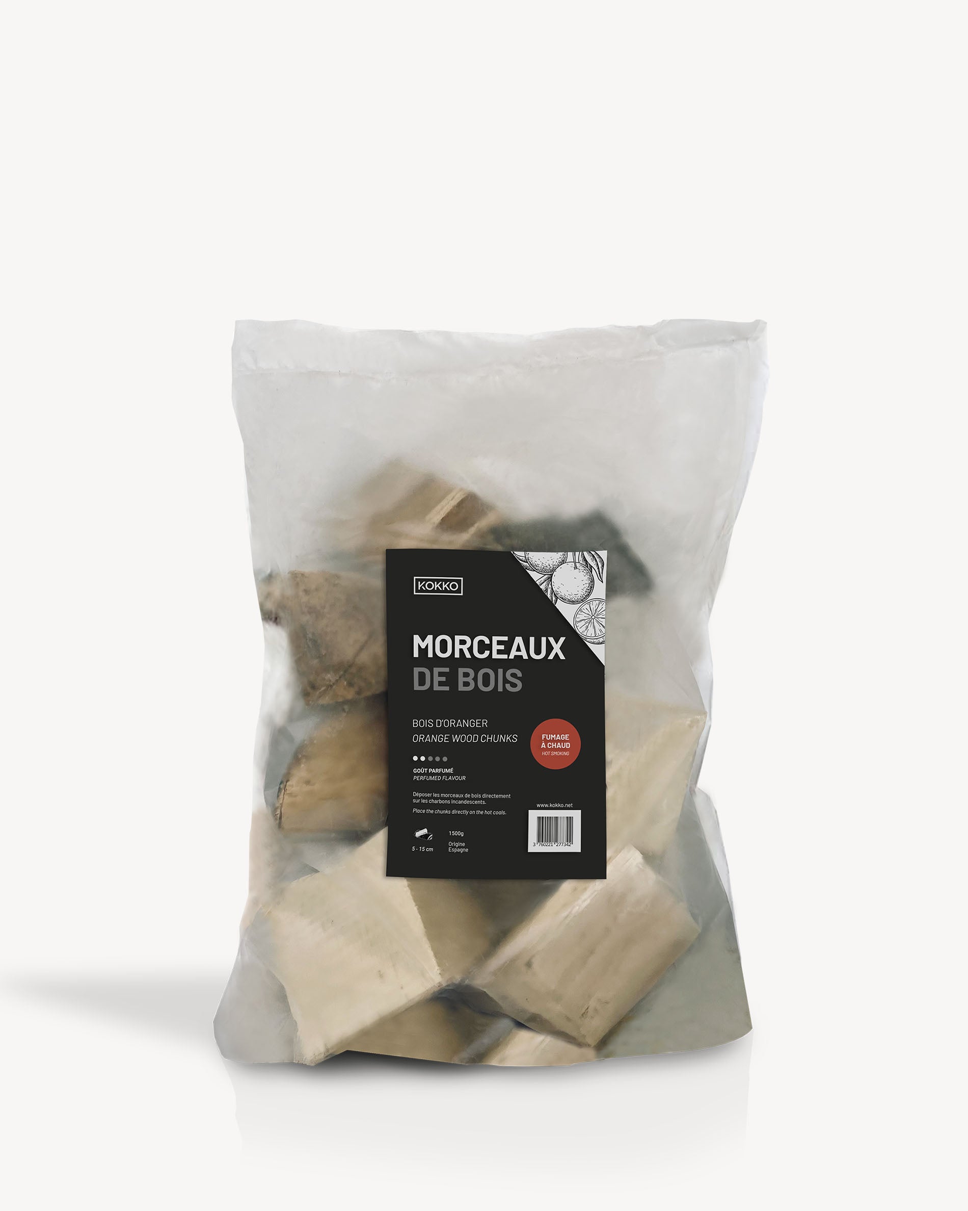 Wood chunks for hot smoking – orange tree