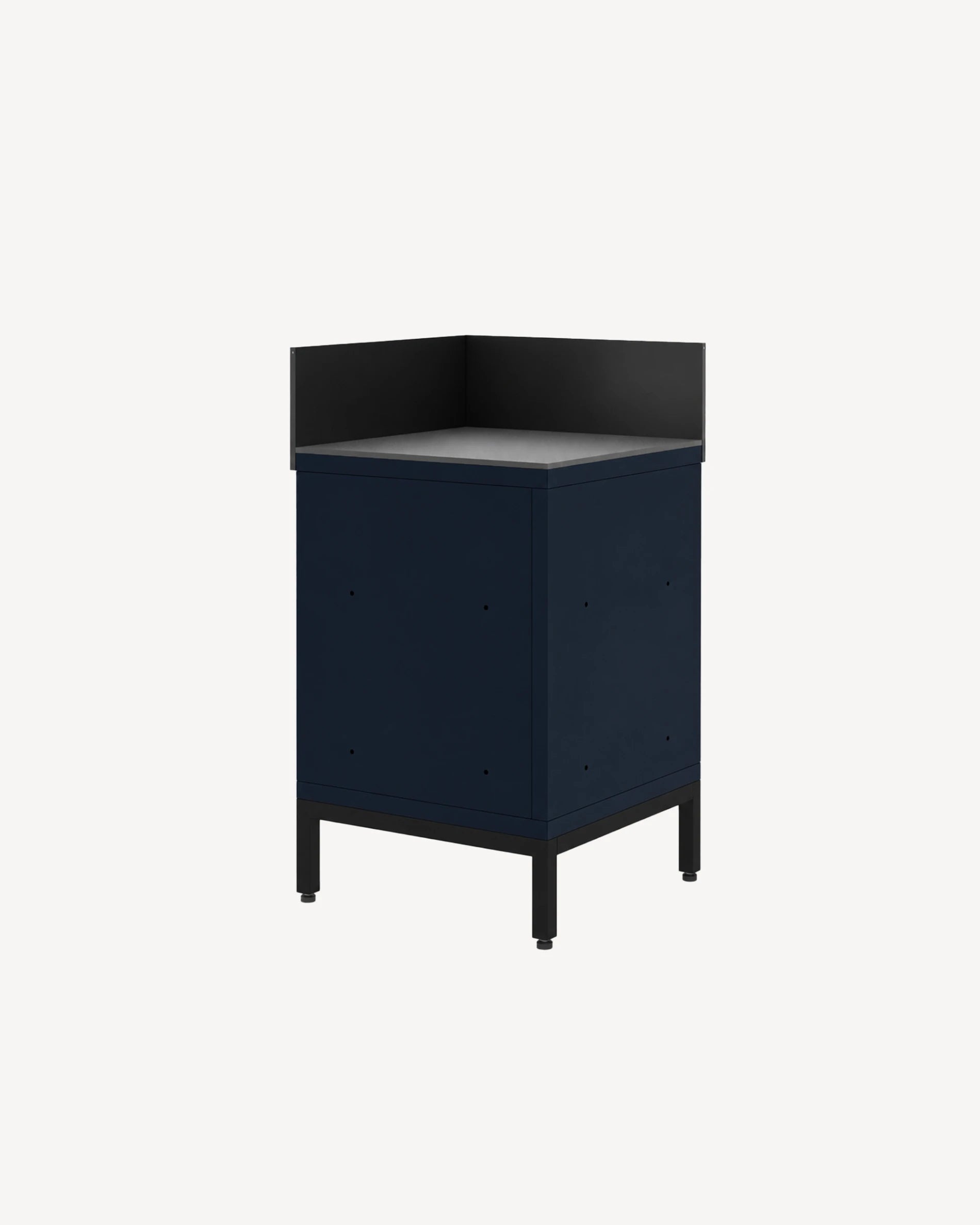 Module d'angle PILOTIS bleu marine avec plan de travail