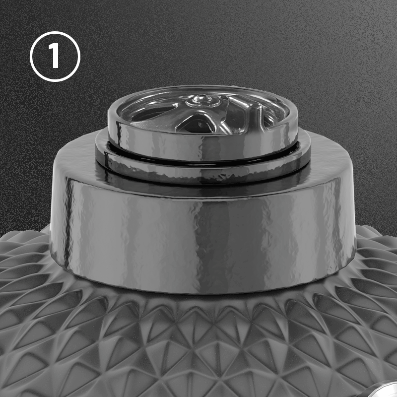 Cheminée en fonte et trappe d'aération