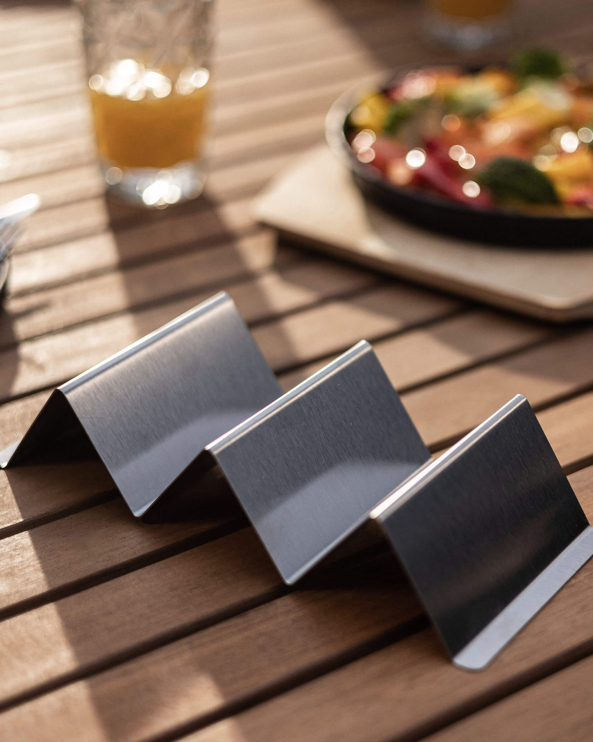 Stainless steel taco holder
